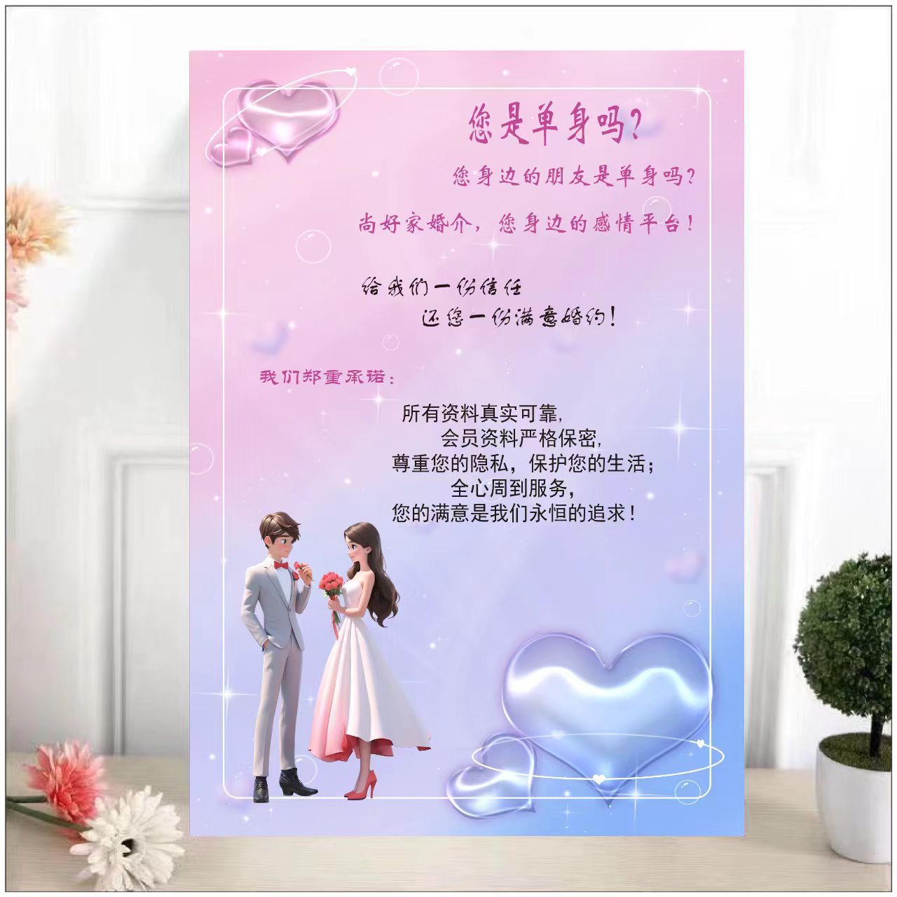 婚姻介紹所婚介所宣傳單海報(bào)展板墻貼紙紅娘海報(bào)掛圖婚介廣告宣傳